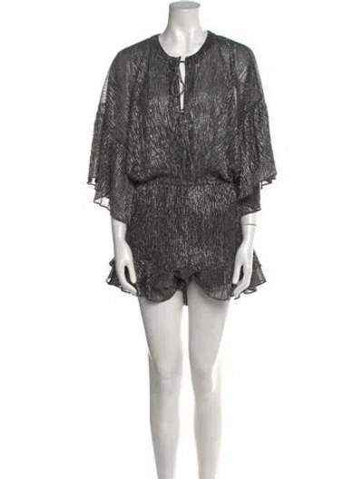 Pre-owned Iro Patterned Crew Neck Romper In Multi