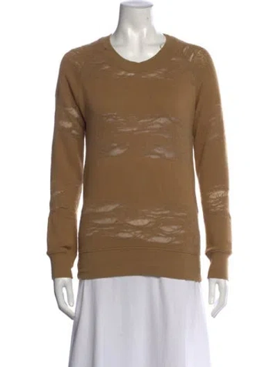 Pre-owned Iro Patterned Crew Neck Sweater In Brown