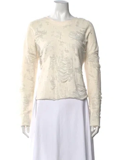 Pre-owned Iro Patterned Crew Neck Sweater In White