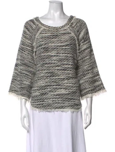 Pre-owned Iro Patterned Crew Neck Sweater In White