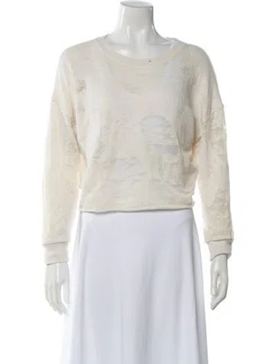 Pre-owned Iro Patterned Crew Neck Sweatshirt In White