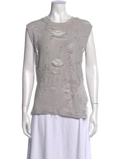 Pre-owned Iro Patterned Crew Neck Top In Gray