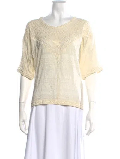 Pre-owned Iro Patterned Crew Neck Top In Neutral