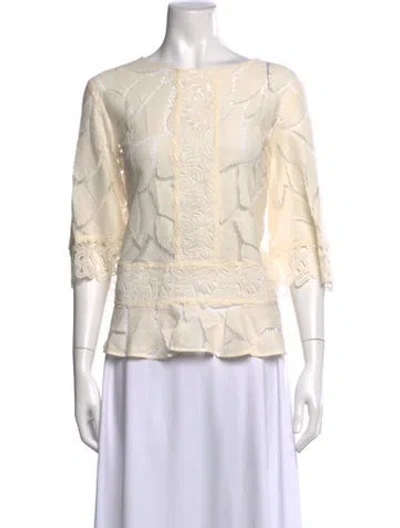 Pre-owned Iro Patterned Crew Neck Top In Neutral