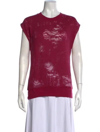 Pre-owned Iro Patterned Crew Neck Top In Pink