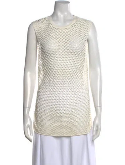 Pre-owned Iro Patterned Crew Neck Top In White
