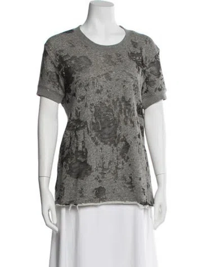 Pre-owned Iro Patterned Crew Neck T-shirt In Gray