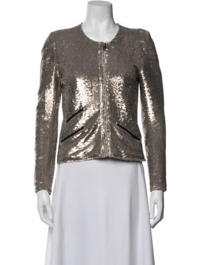 Pre-owned Iro Patterned Evening Jacket In Gold