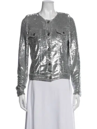 Pre-owned Iro Patterned Evening Jacket In Silver