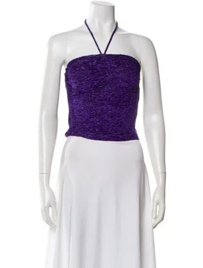 Pre-owned Iro Patterned Halterneck Top In Purple