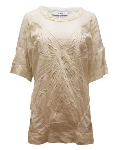 Iro Patterned Laser Cut Dress In White Silk