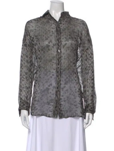 Pre-owned Iro Patterned Long Sleeve Blouse In Multi
