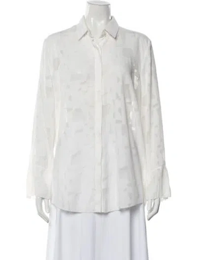 Pre-owned Iro Patterned Long Sleeve Blouse In Neutral