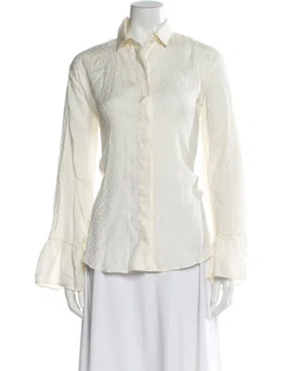 Pre-owned Iro Patterned Long Sleeve Blouse W/ Tags In Neutral