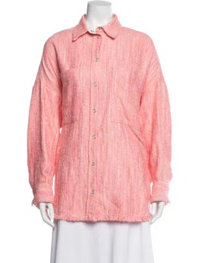 Pre-owned Iro Patterned Long Sleeve Button-up Top In Pink