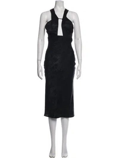 Pre-owned Iro Patterned Midi Length Dress W/ Tags In Black