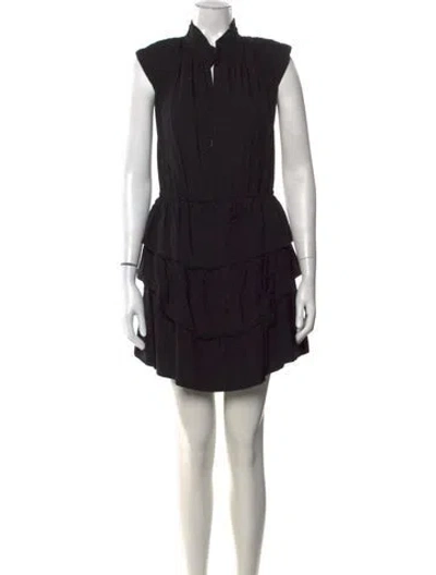 Pre-owned Iro Patterned Mini Dress In Black