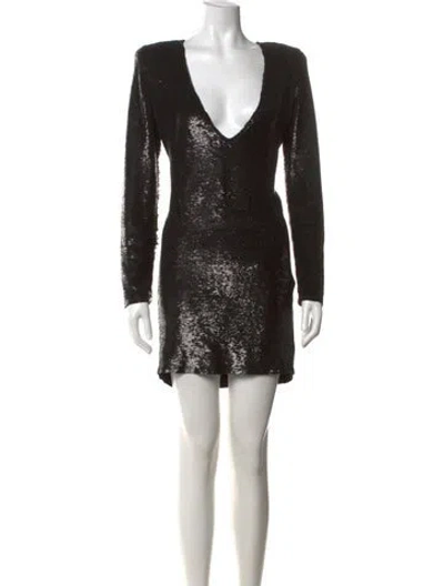 Pre-owned Iro Patterned Mini Dress In Black/metallic