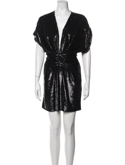 Pre-owned Iro Patterned Mini Dress In Blue