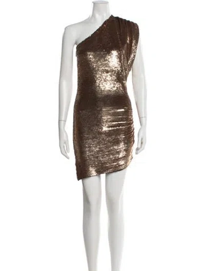 Pre-owned Iro Patterned Mini Dress In Gold