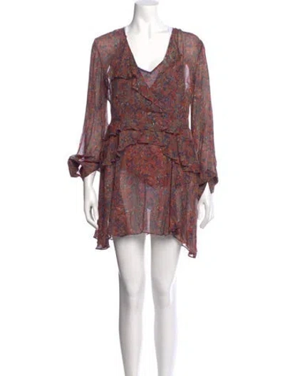 Pre-owned Iro Patterned Mini Dress In Red