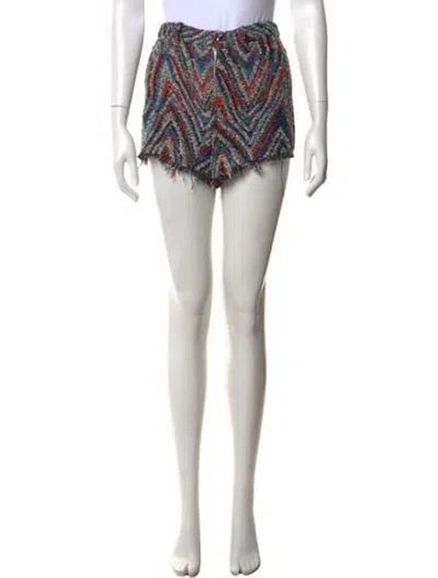Pre-owned Iro Patterned Mini Shorts In Blue