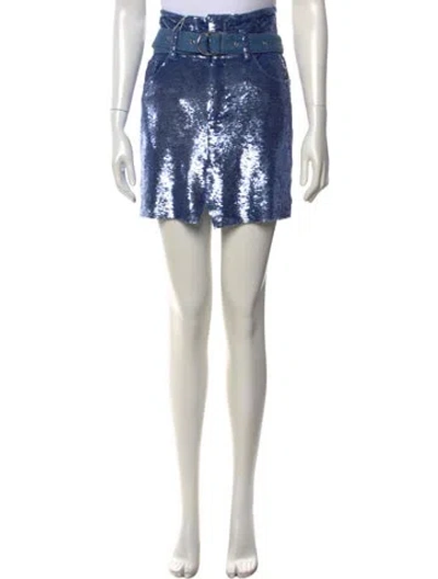 Pre-owned Iro Patterned Mini Skirt In Blue