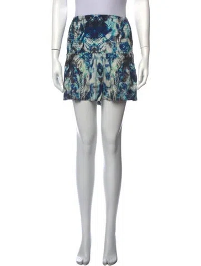 Pre-owned Iro Patterned Mini Skirt In Blue