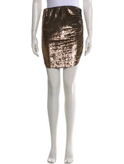 Pre-owned Iro Patterned Mini Skirt In Gold