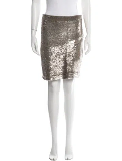 Pre-owned Iro Patterned Mini Skirt In Gold