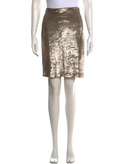 Pre-owned Iro Patterned Mini Skirt In Gold