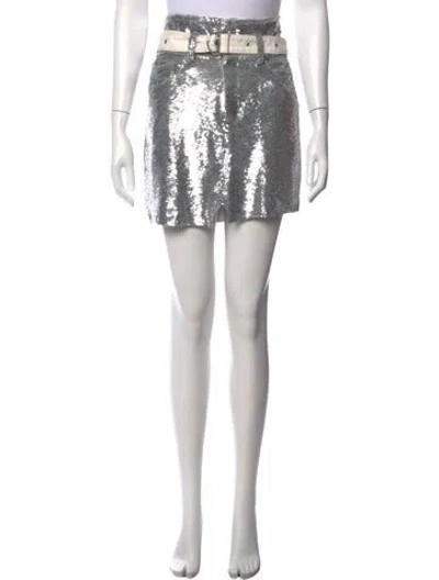 Pre-owned Iro Patterned Mini Skirt In Gray