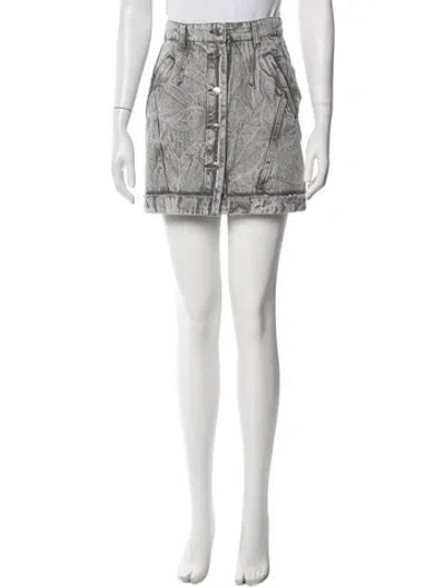 Pre-owned Iro Patterned Mini Skirt In Grey