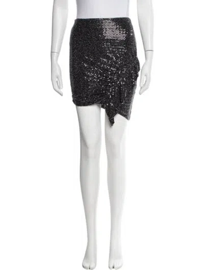 Pre-owned Iro Patterned Mini Skirt In Metallic/silver