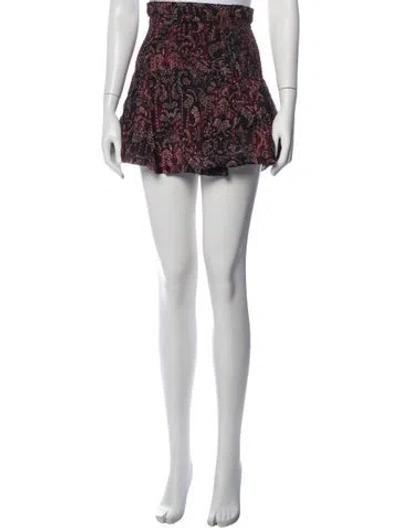 Pre-owned Iro Patterned Mini Skirt In Red