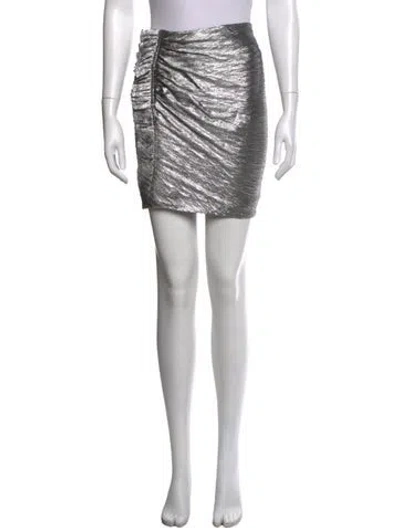Pre-owned Iro Patterned Mini Skirt W/ Tags In Metallic/silver