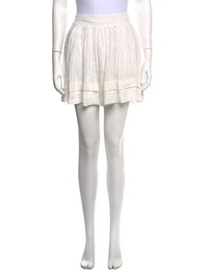 Pre-owned Iro Patterned Mini Skirt In White