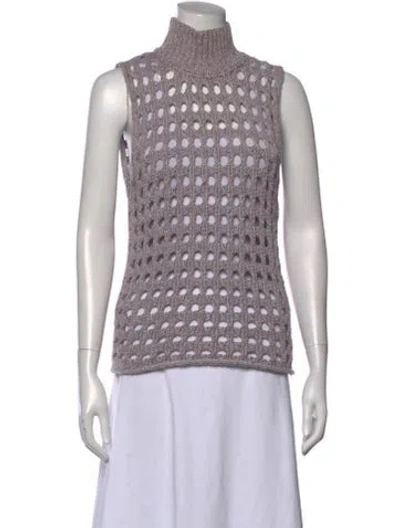 Pre-owned Iro Patterned Mock Neck Top