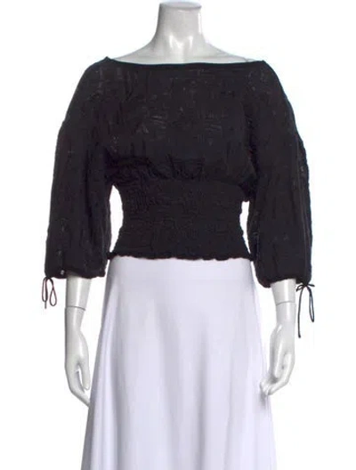 Pre-owned Iro Patterned Off-the-shoulder Top In Grey
