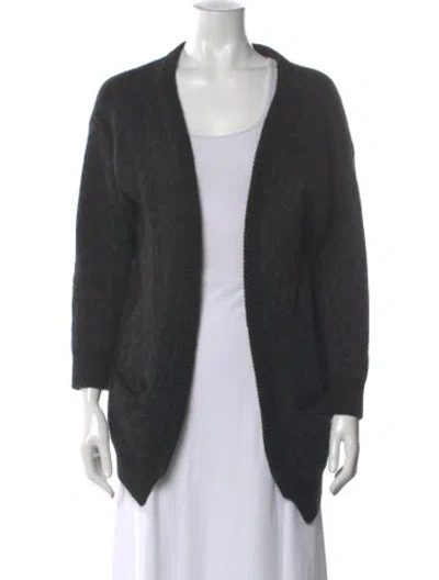 Pre-owned Iro Patterned Open Front Sweater In Gray