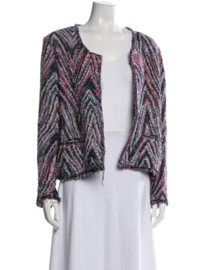 Pre-owned Iro Patterned Open Front Sweater In Multicolor