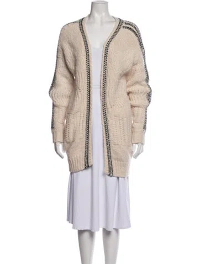 Pre-owned Iro Patterned Open Front Sweater In Neutrals