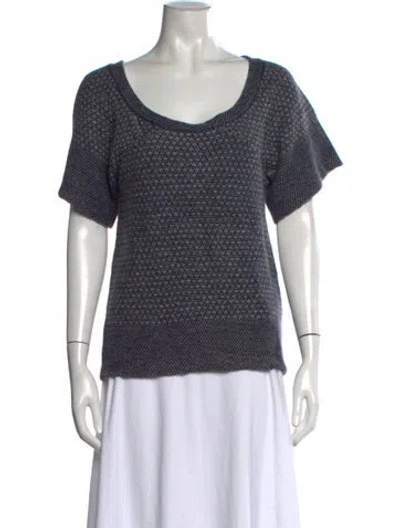 Pre-owned Iro Patterned Scoop Neck Sweater In Grey
