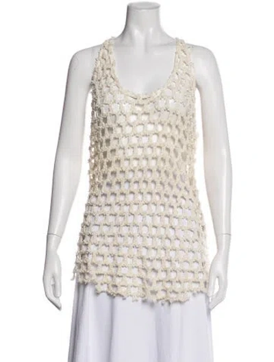 Pre-owned Iro Patterned Scoop Neck Top In Neutrals