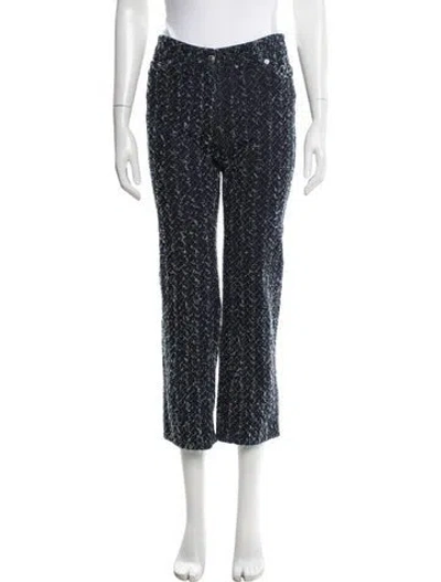 Pre-owned Iro Patterned Straight Leg Pants In Blue