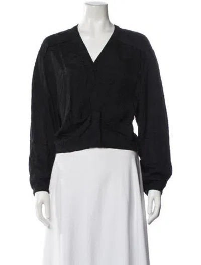 Pre-owned Iro Patterned V-neck Blouse In Black