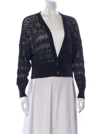 Pre-owned Iro Patterned V-neck Sweater In Blue