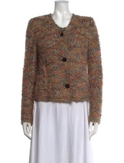 Pre-owned Iro Patterned V-neck Sweater In Neutrals