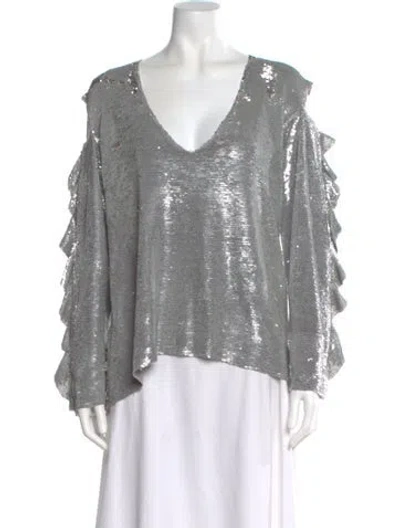 Pre-owned Iro Patterned V-neck Top