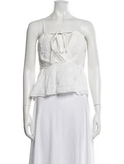 Pre-owned Iro Patterned V-neck Top In White